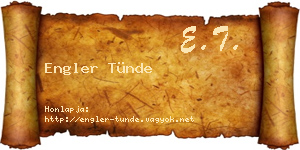 Engler Tünde névjegykártya